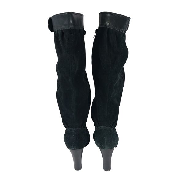 MICHAEL KORS! BLACK GENUINE SUEDE & LEATHER SCRUNCHY SHAFT BOOTS! SZ 9.5M - Picture 6 of 11